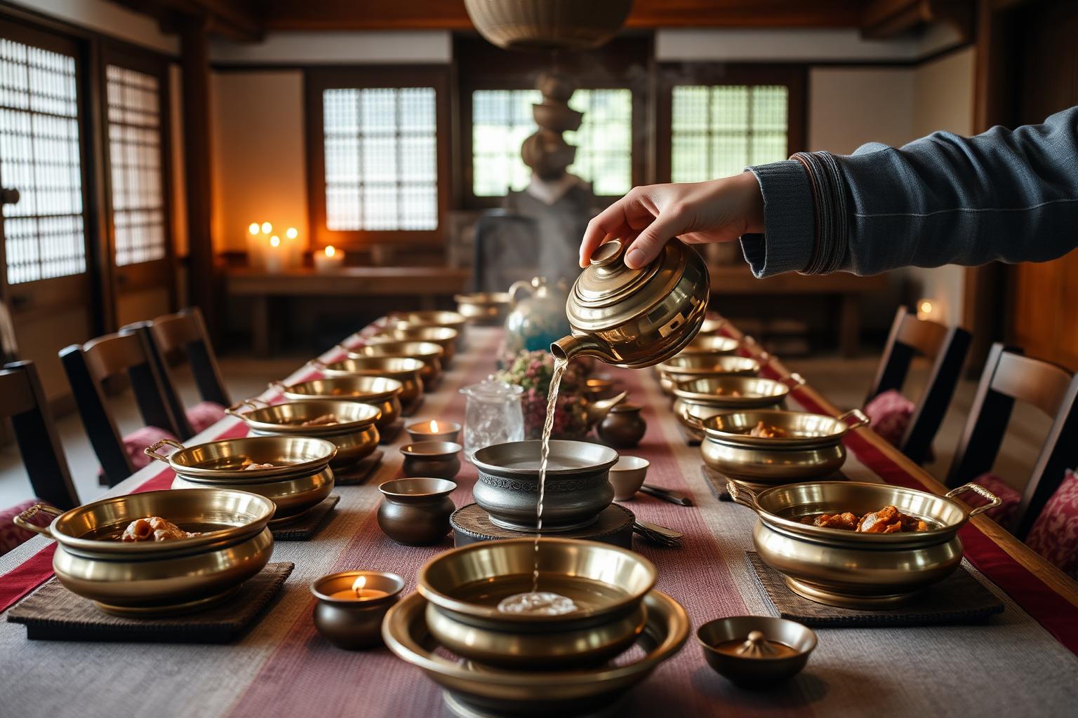 Traditional Korean meal and tea ceremony